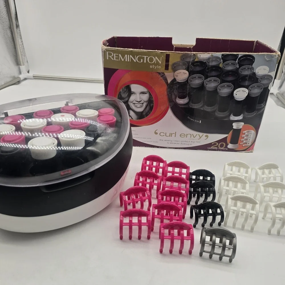 Remington KF-20i Ionic Hot Velvet Rollers‎ Curlers & Comfort Clips New, Sealed